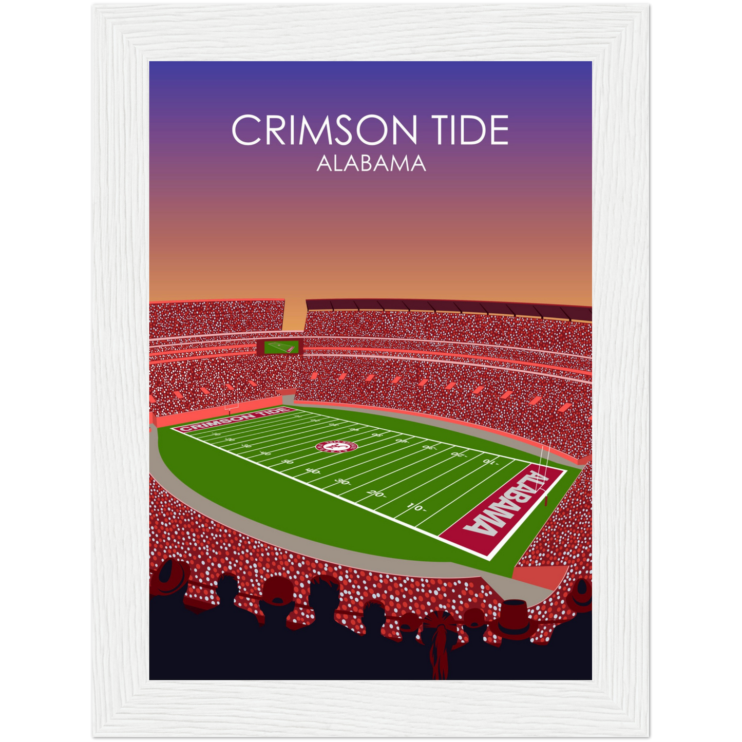 Crimson Tide | Bryant Denny Poster | University of Alabama College Football Stadium Print