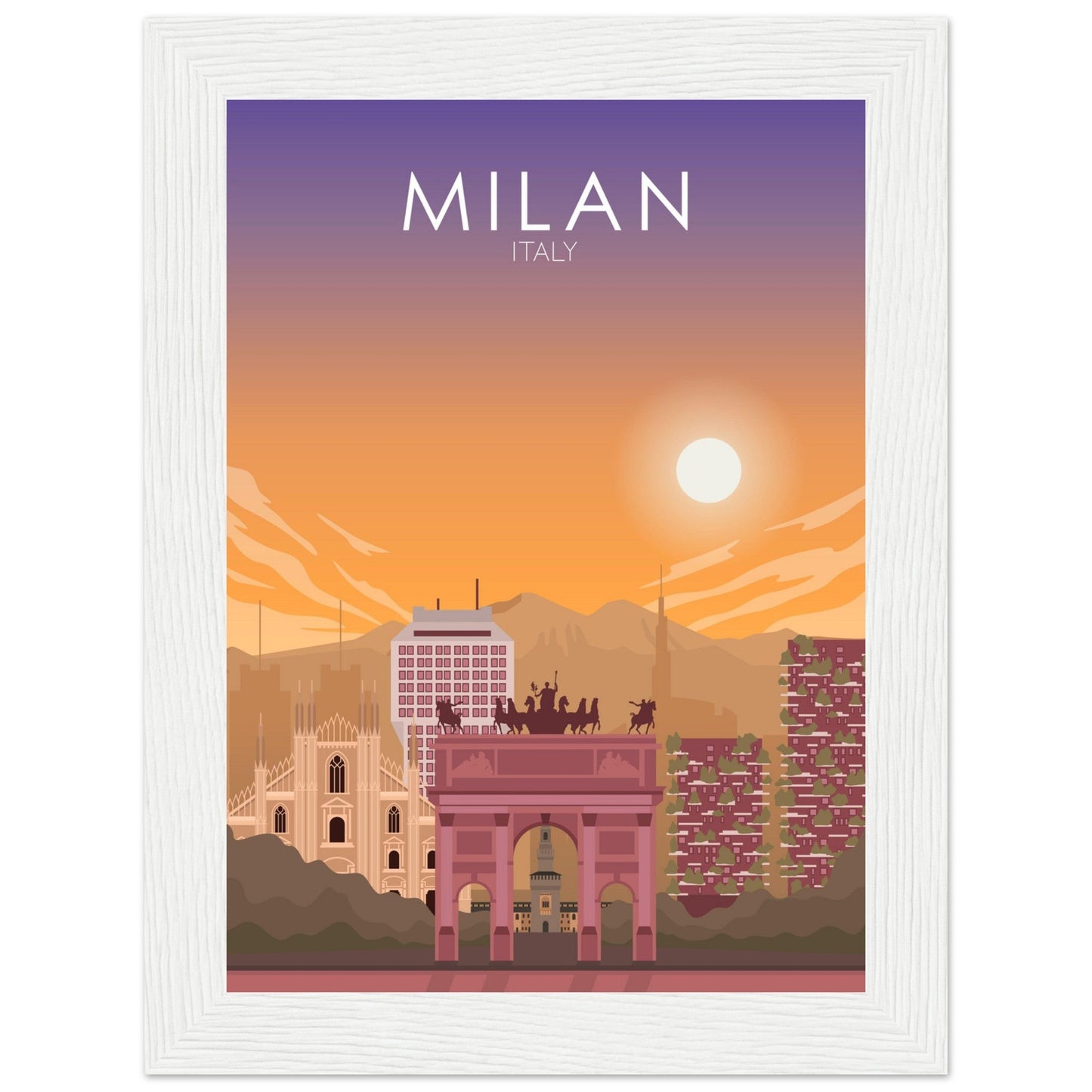 Milan Poster | Milan Wall Art | Milan Sunset Print