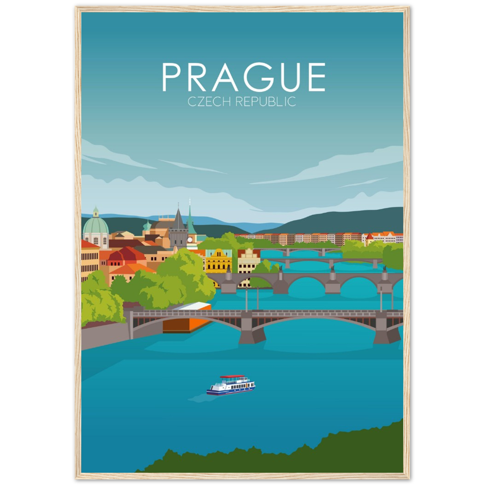 Prague Poster | Prague Wall Art | Prague Daytime Print