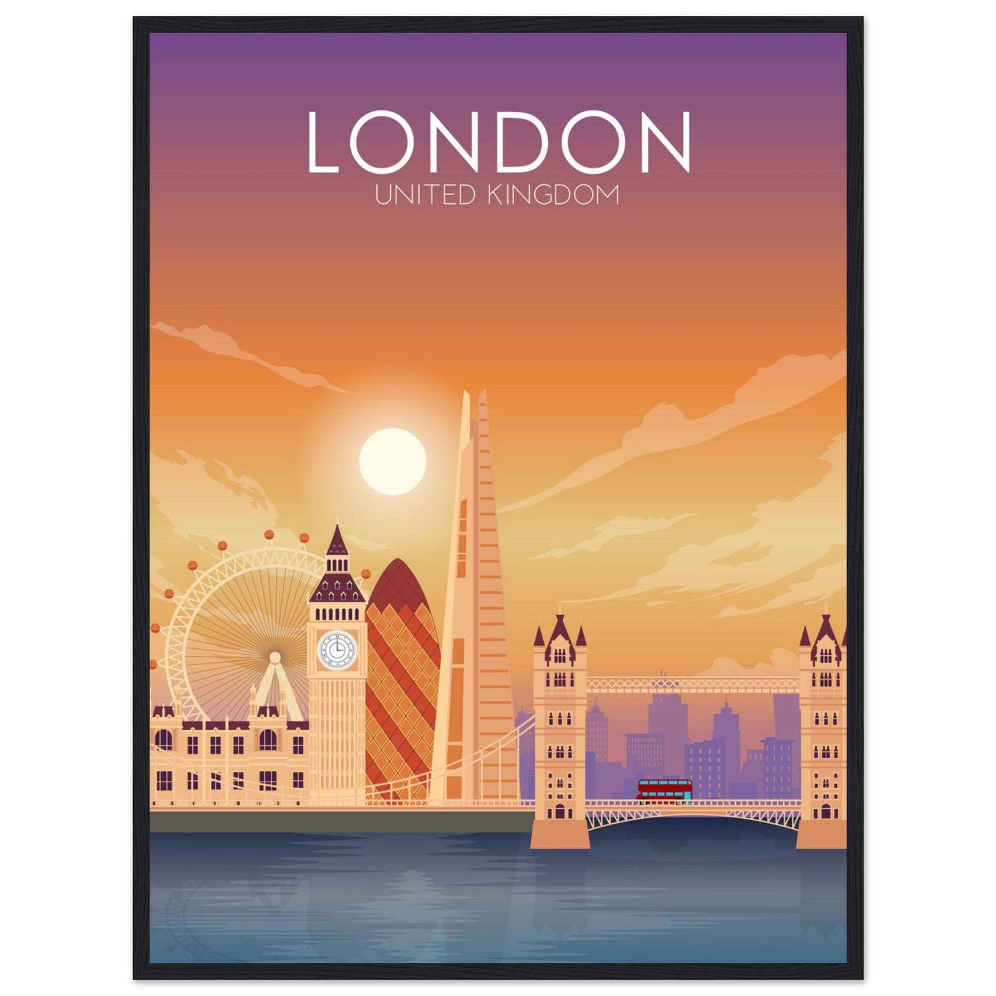 London Poster | London Wall Art | London Sunset Print