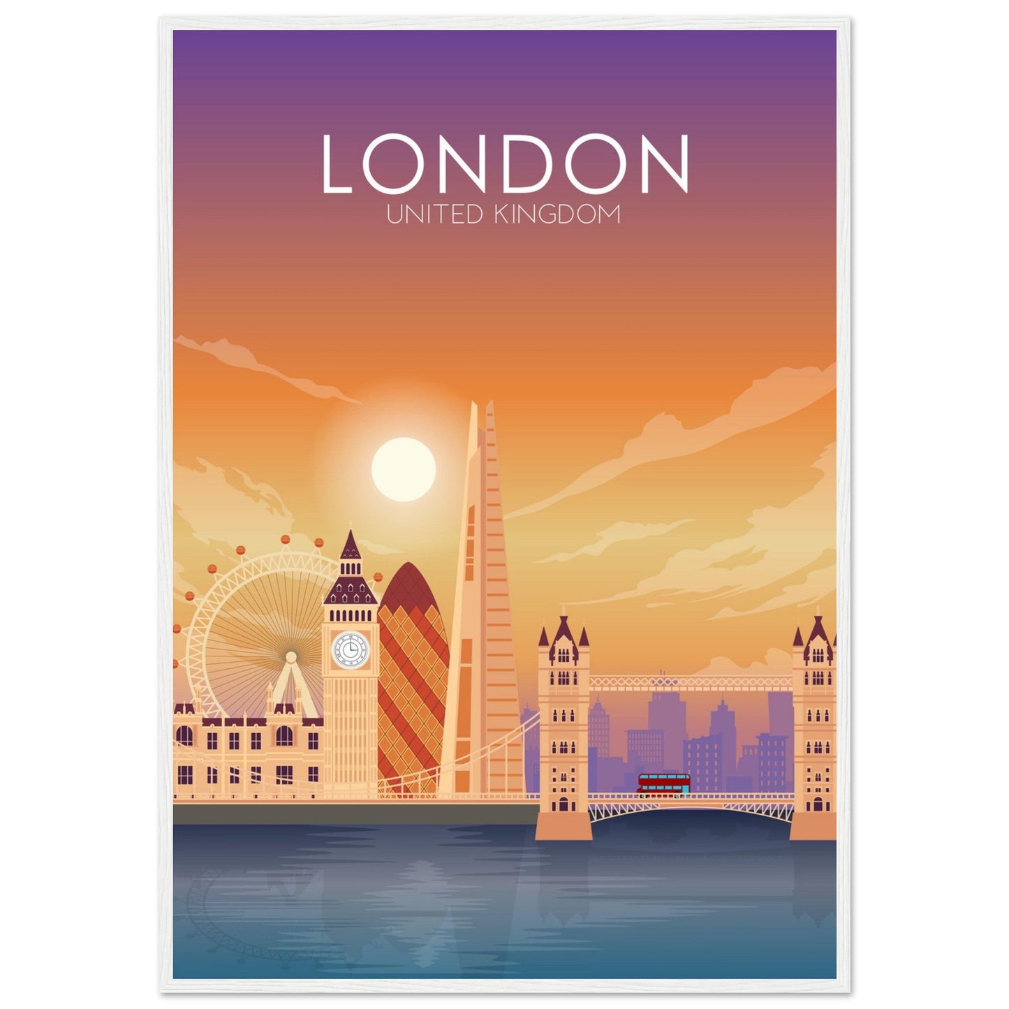 London Poster | London Wall Art | London Sunset Print