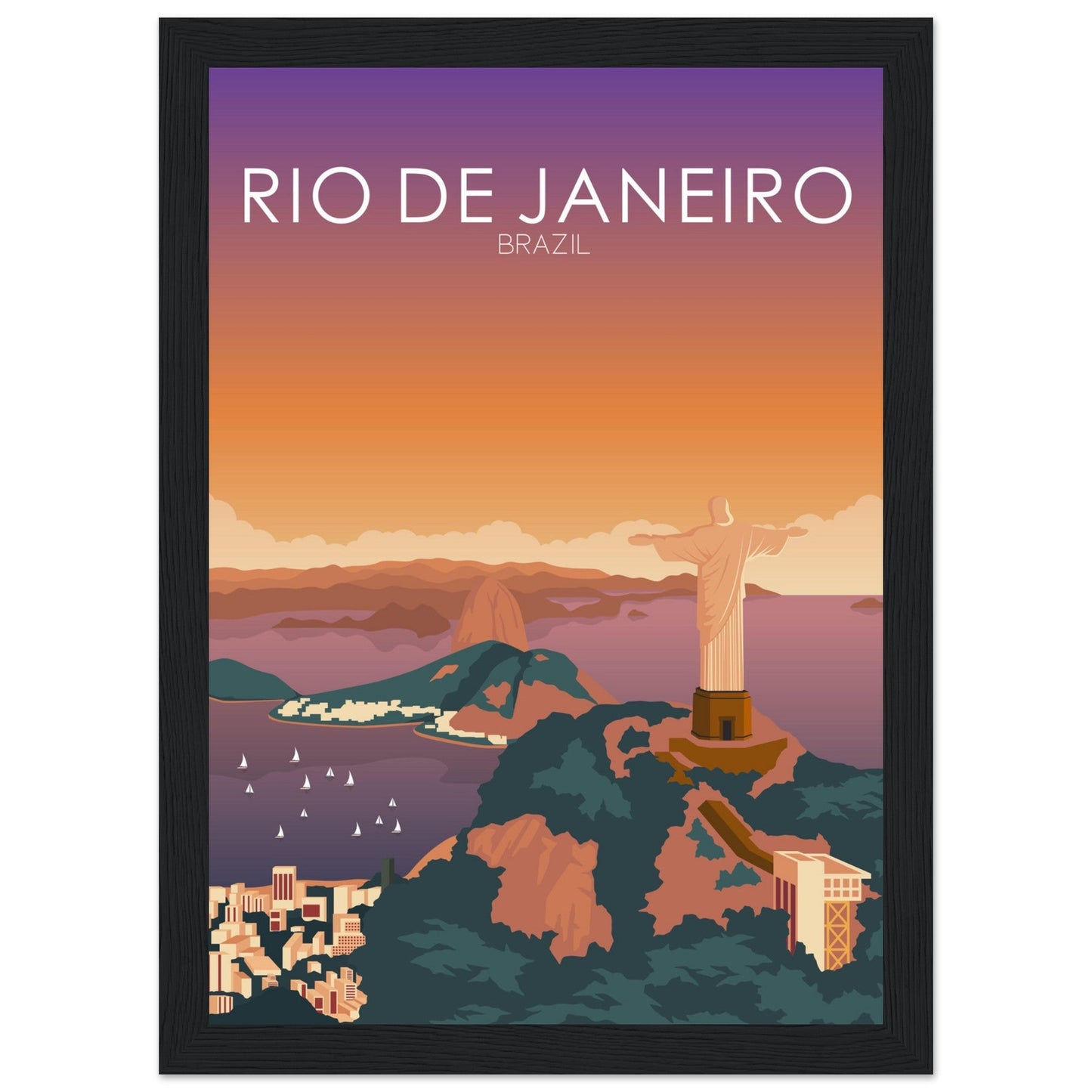 Rio De Janeiro Poster | Rio De Janeiro Wall Art | Rio De Janeiro Sunset Print