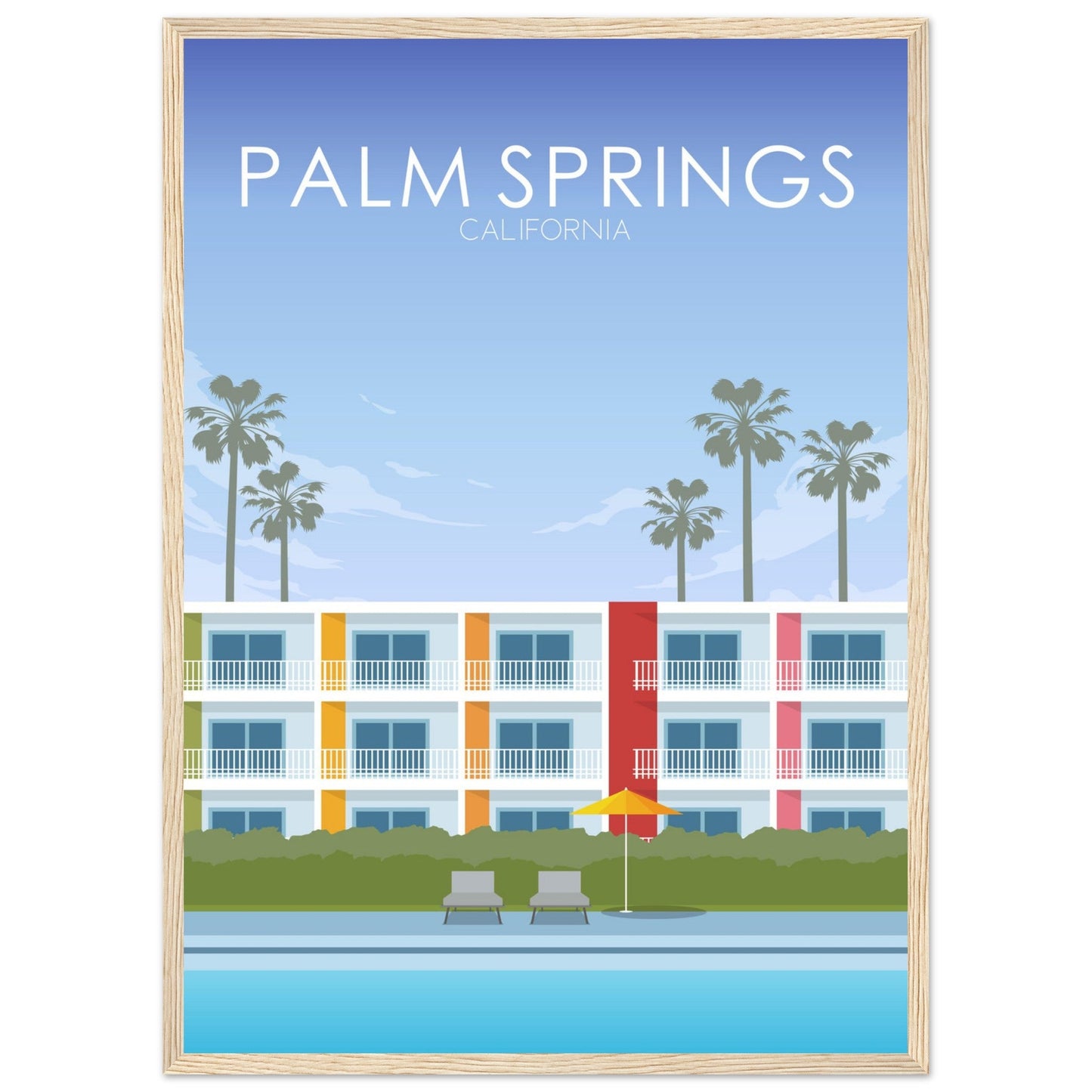 Palm Springs Poster | Palm Springs Wall Art | Palm Springs Daytime Print