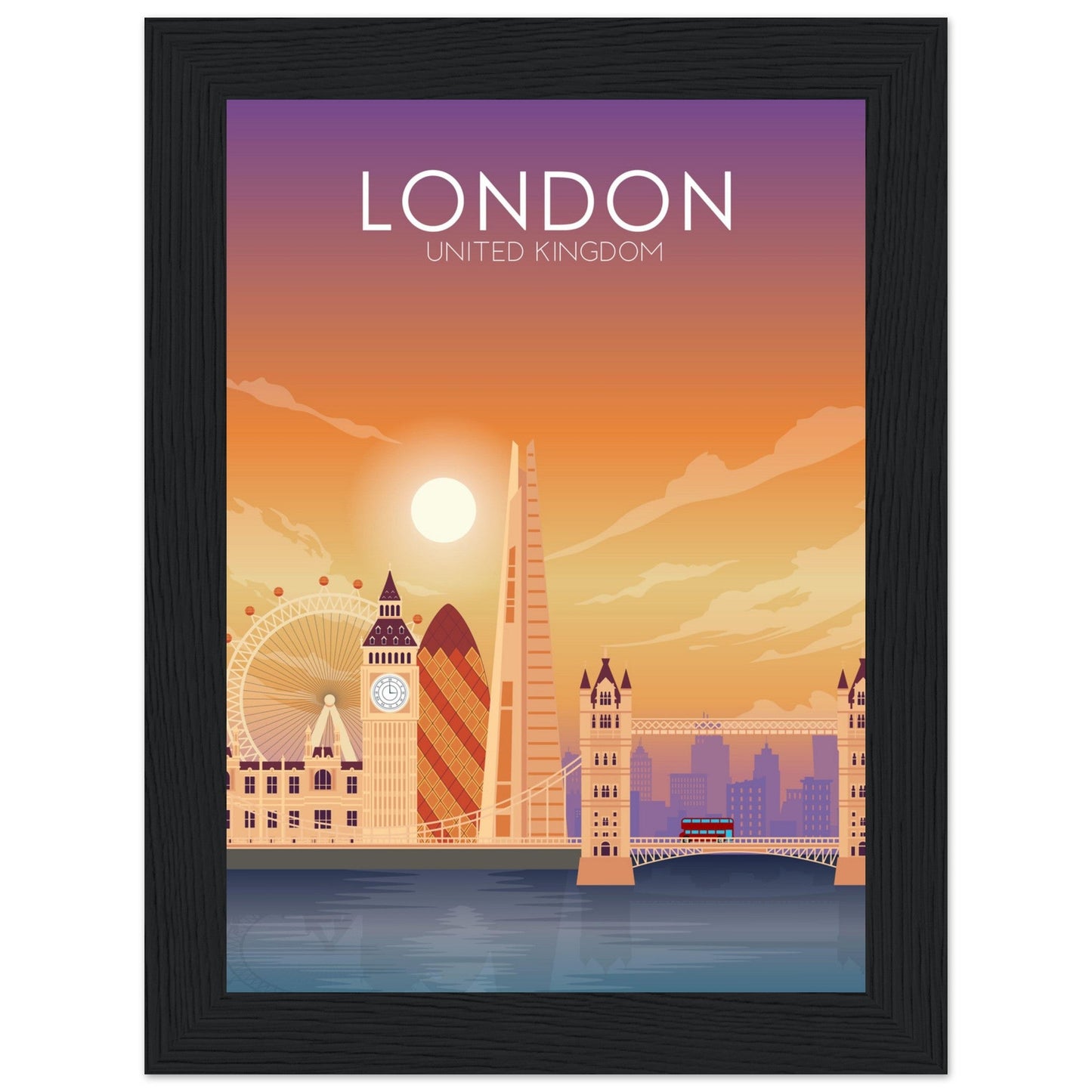 London Poster | London Wall Art | London Sunset Print