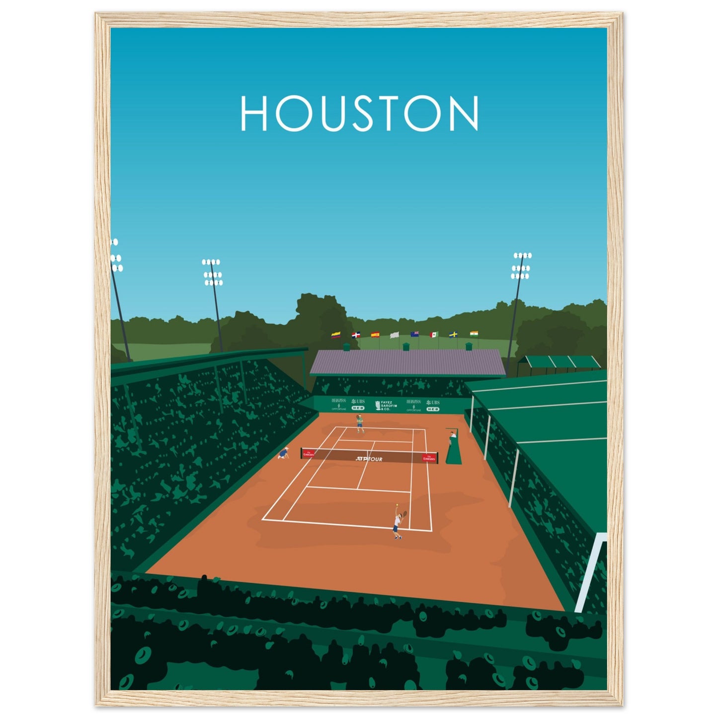 Houston ATP Tennis Stadium Poster