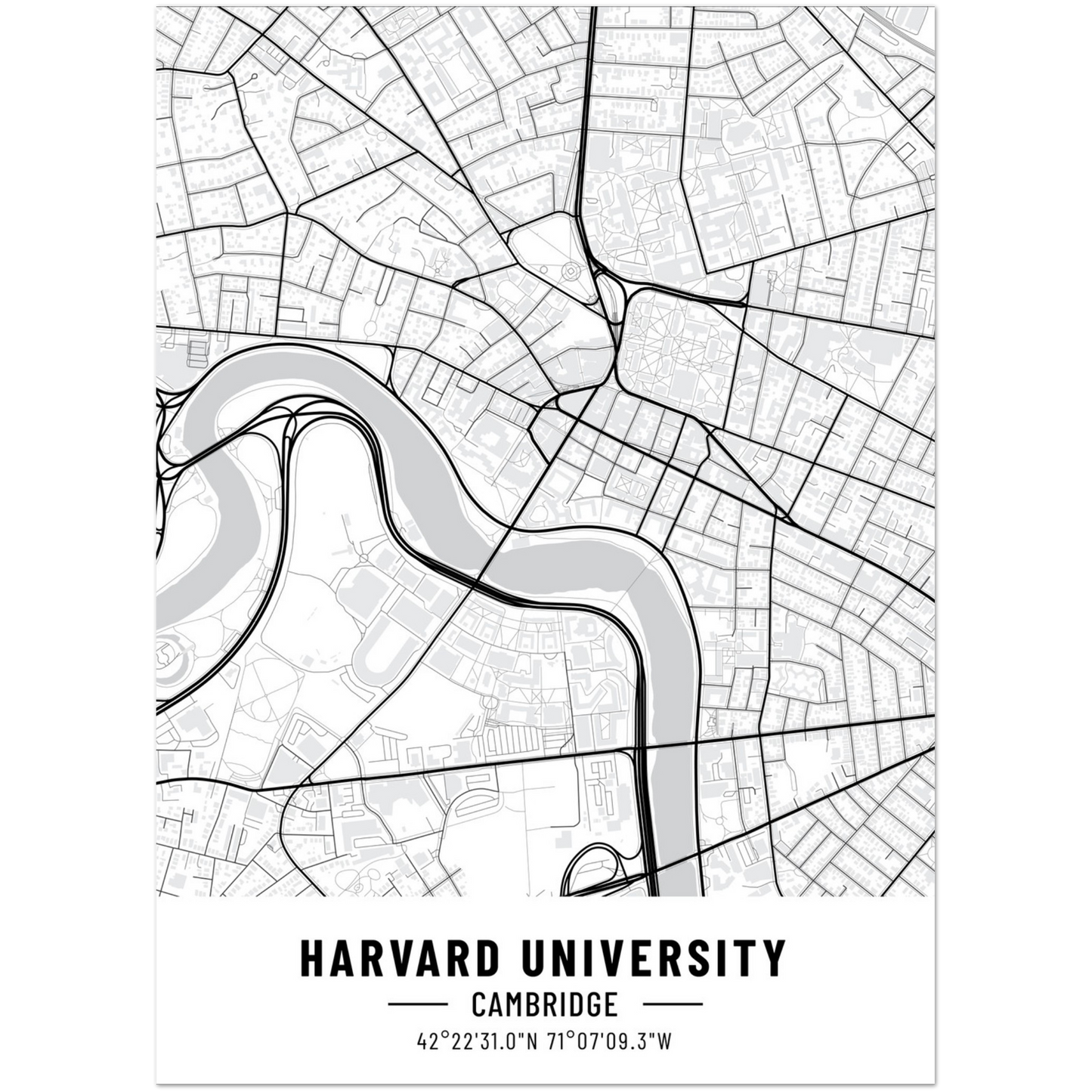 Harvard Map Poster | Harvard Map Wall Art | Harvard Map Print