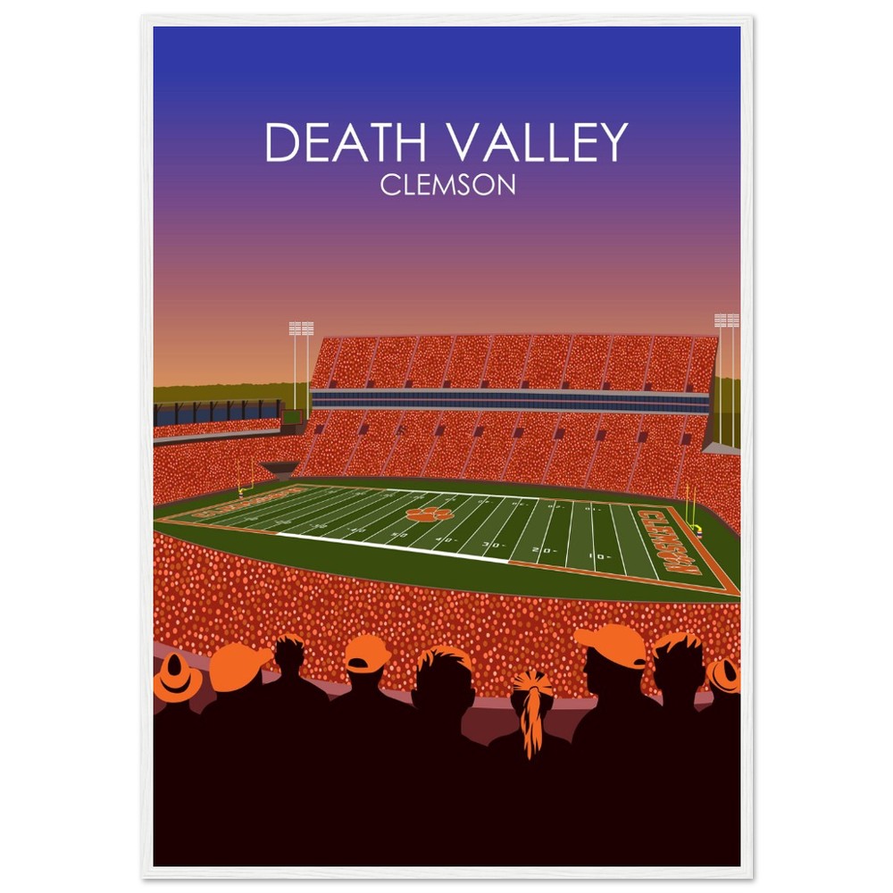 Clemson Tigers Stadium Poster | Frank Howard Field at Clemson Memorial Stadium 'Death Valley' Print