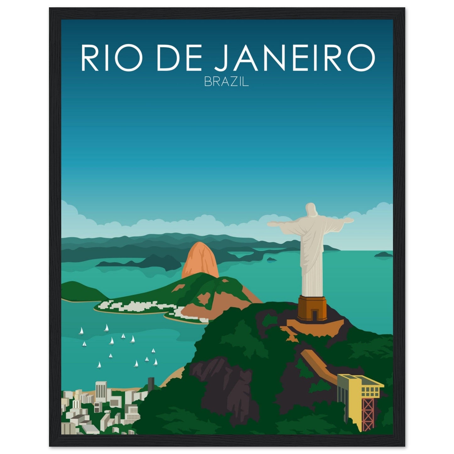 Rio De Janeiro Poster | Rio De Janeiro Wall Art | Rio De Janeiro Daytime Print