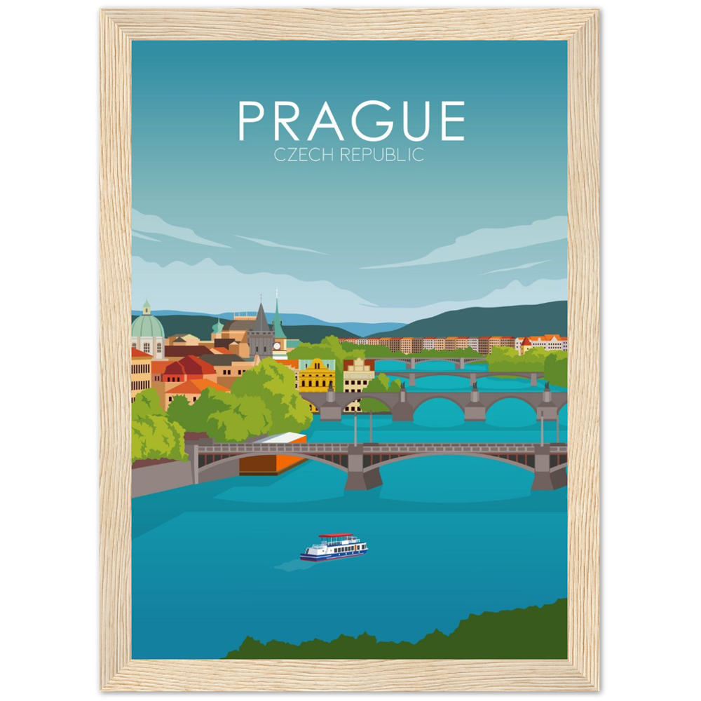 Prague Poster | Prague Wall Art | Prague Daytime Print