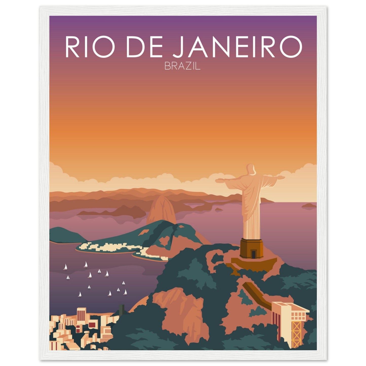 Rio De Janeiro Poster | Rio De Janeiro Wall Art | Rio De Janeiro Sunset Print