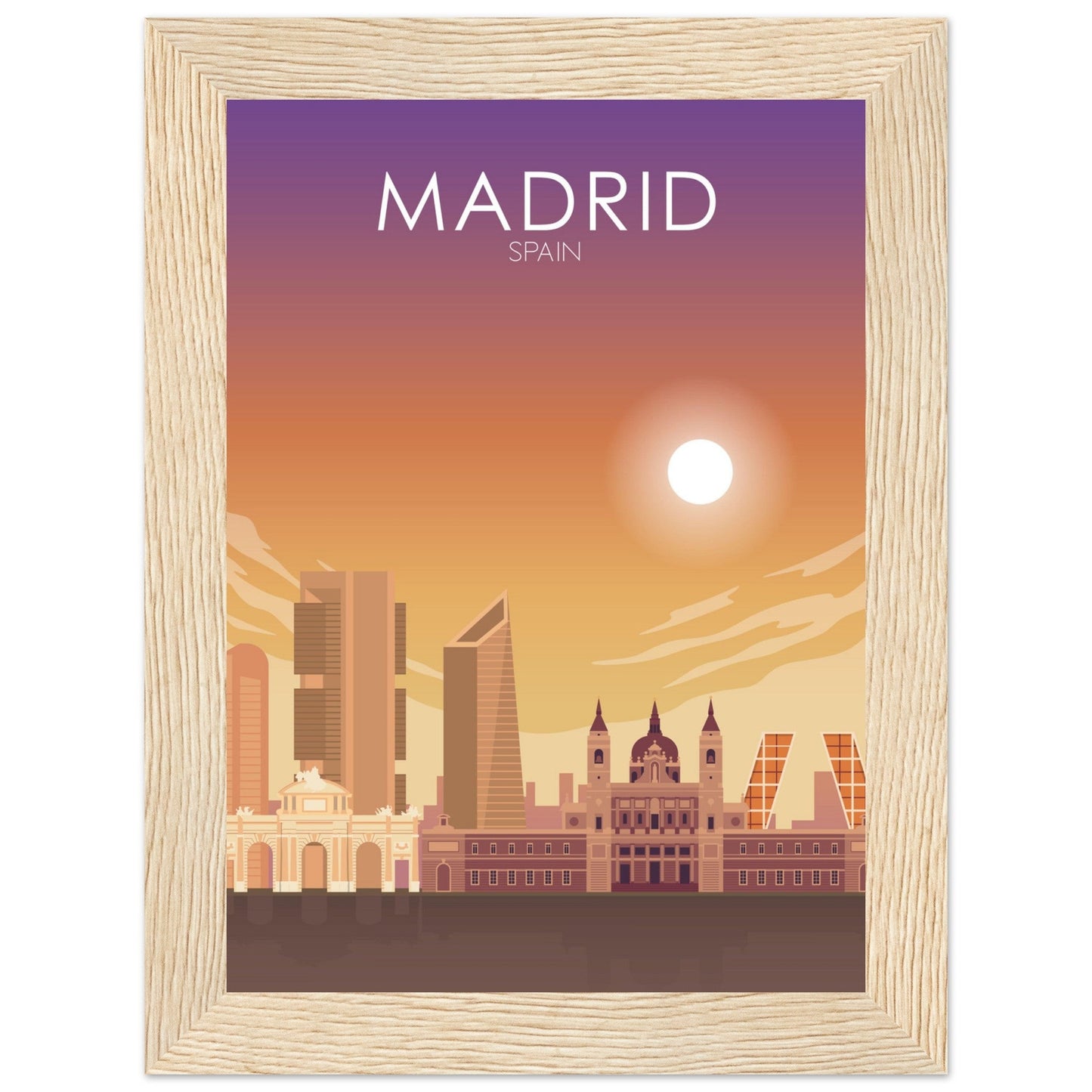 Madrid Poster | Madrid Wall Art | Madrid Sunset Print