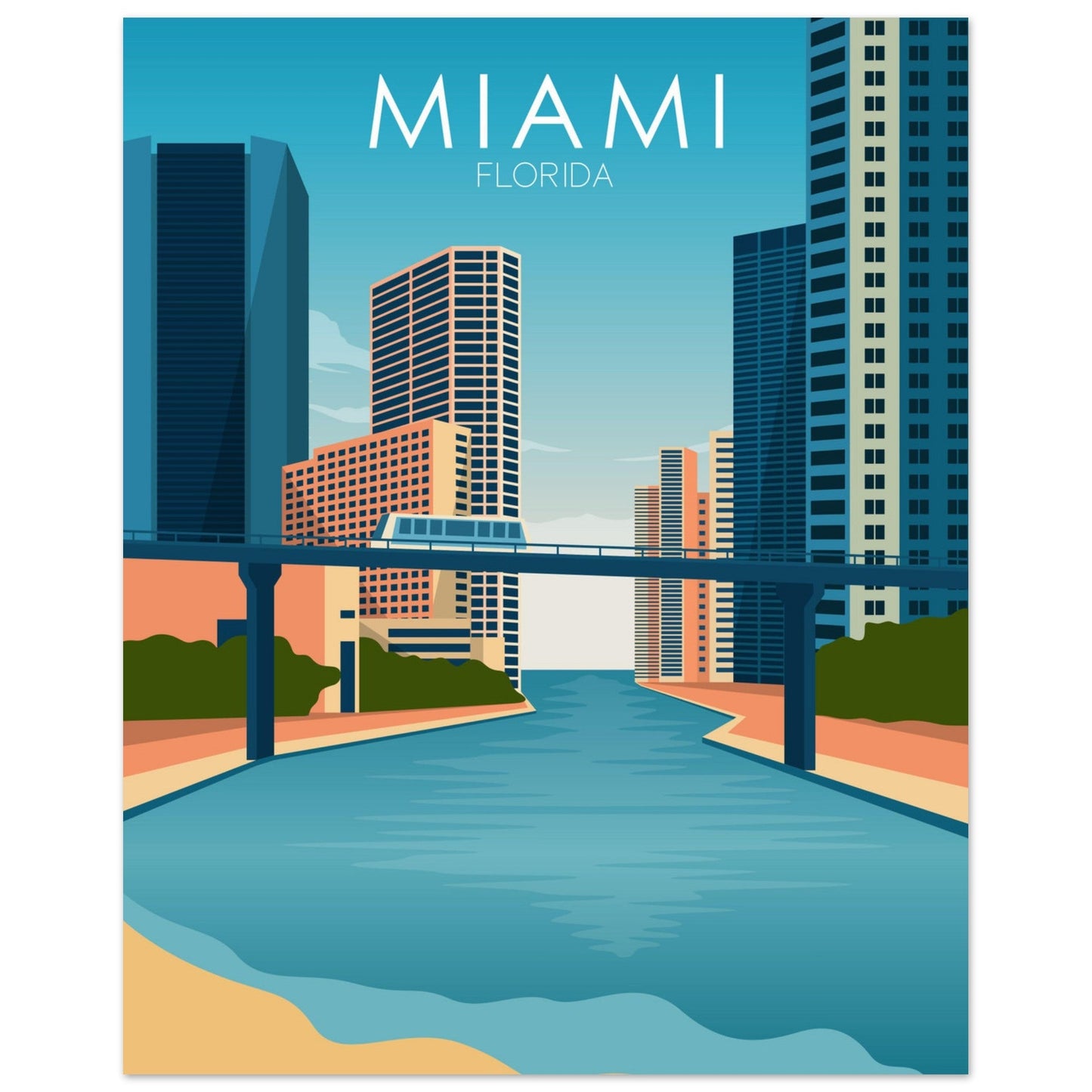 Miami Poster | Miami Wall Art | Miami Daytime Print