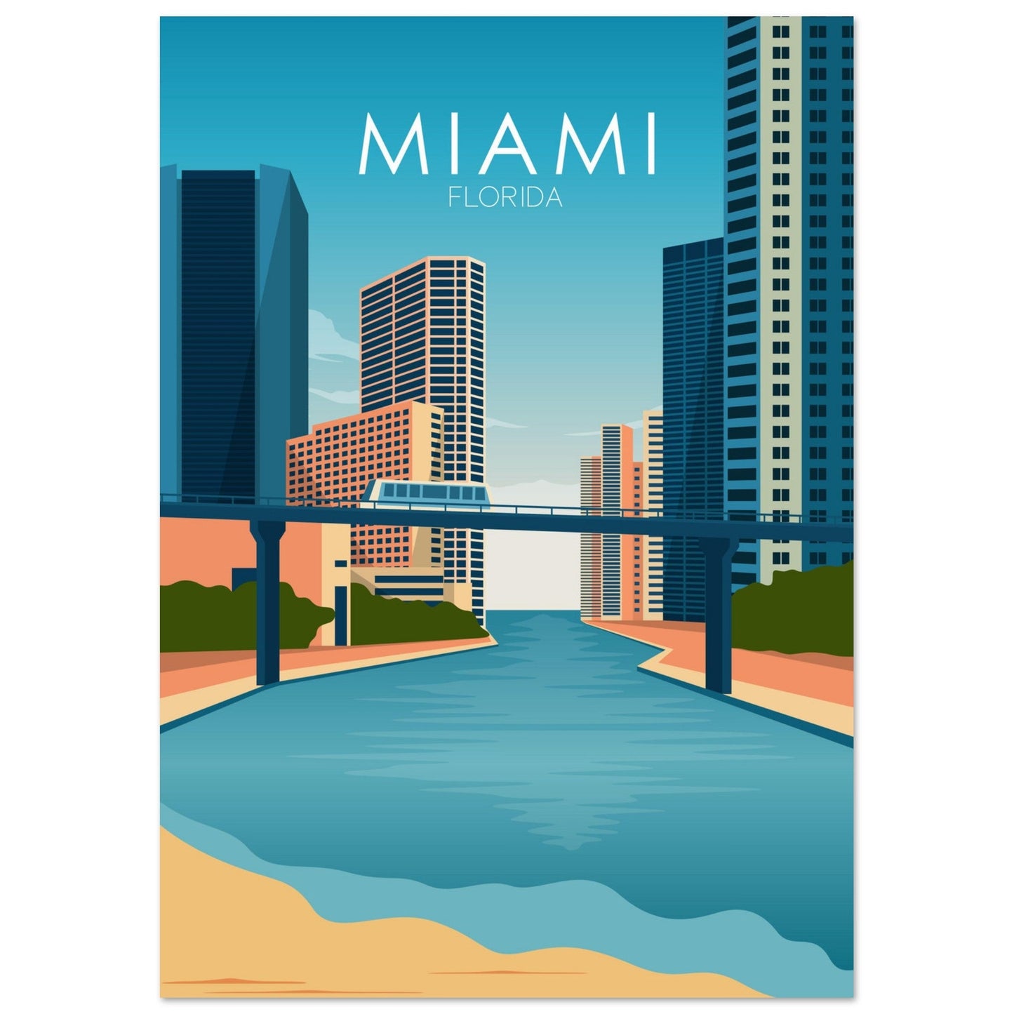 Miami Poster | Miami Wall Art | Miami Daytime Print