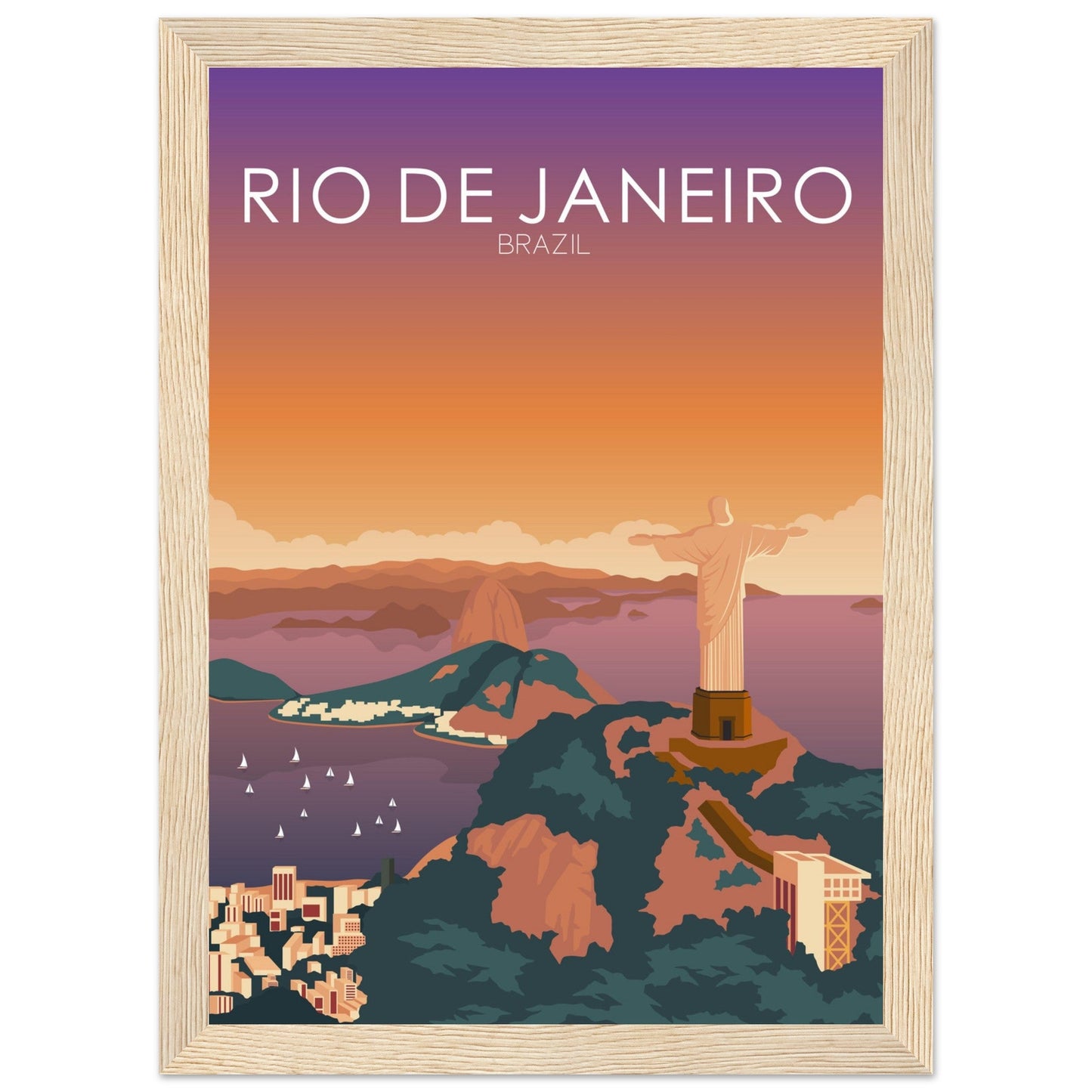 Rio De Janeiro Poster | Rio De Janeiro Wall Art | Rio De Janeiro Sunset Print