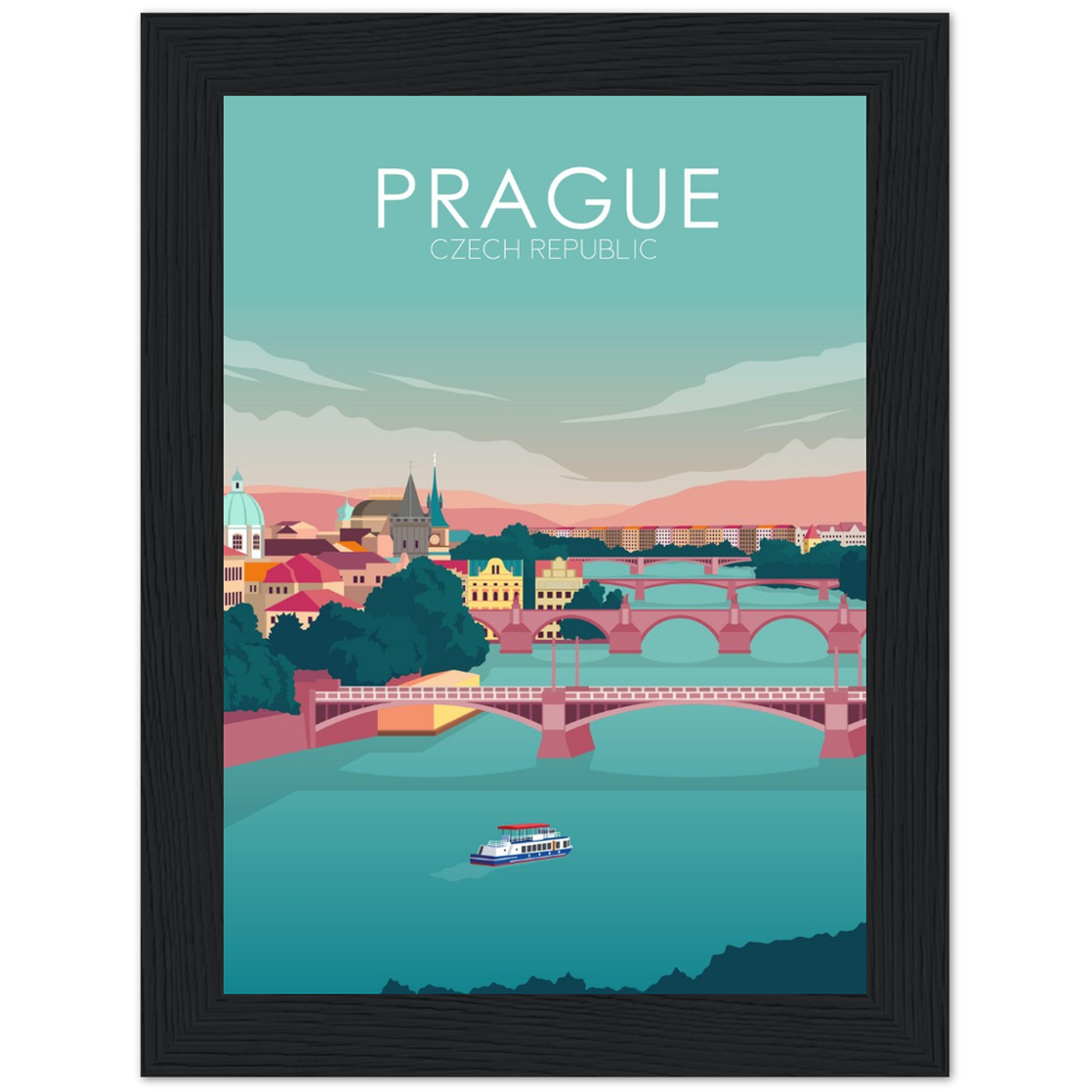 Prague Poster | Prague Wall Art | Prague Pastel Print
