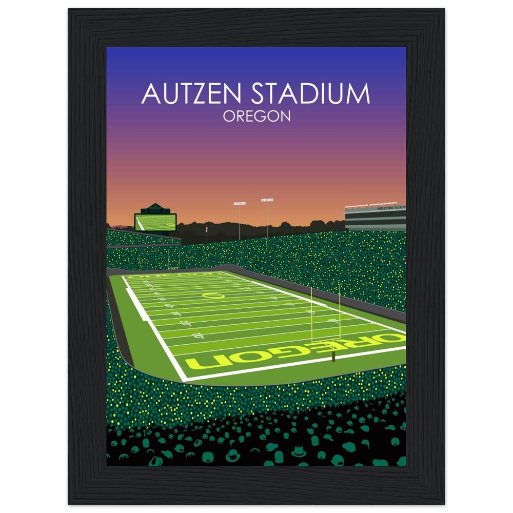 Autzen Stadium Stadium Poster | University of Oregon College Football Stadium Print