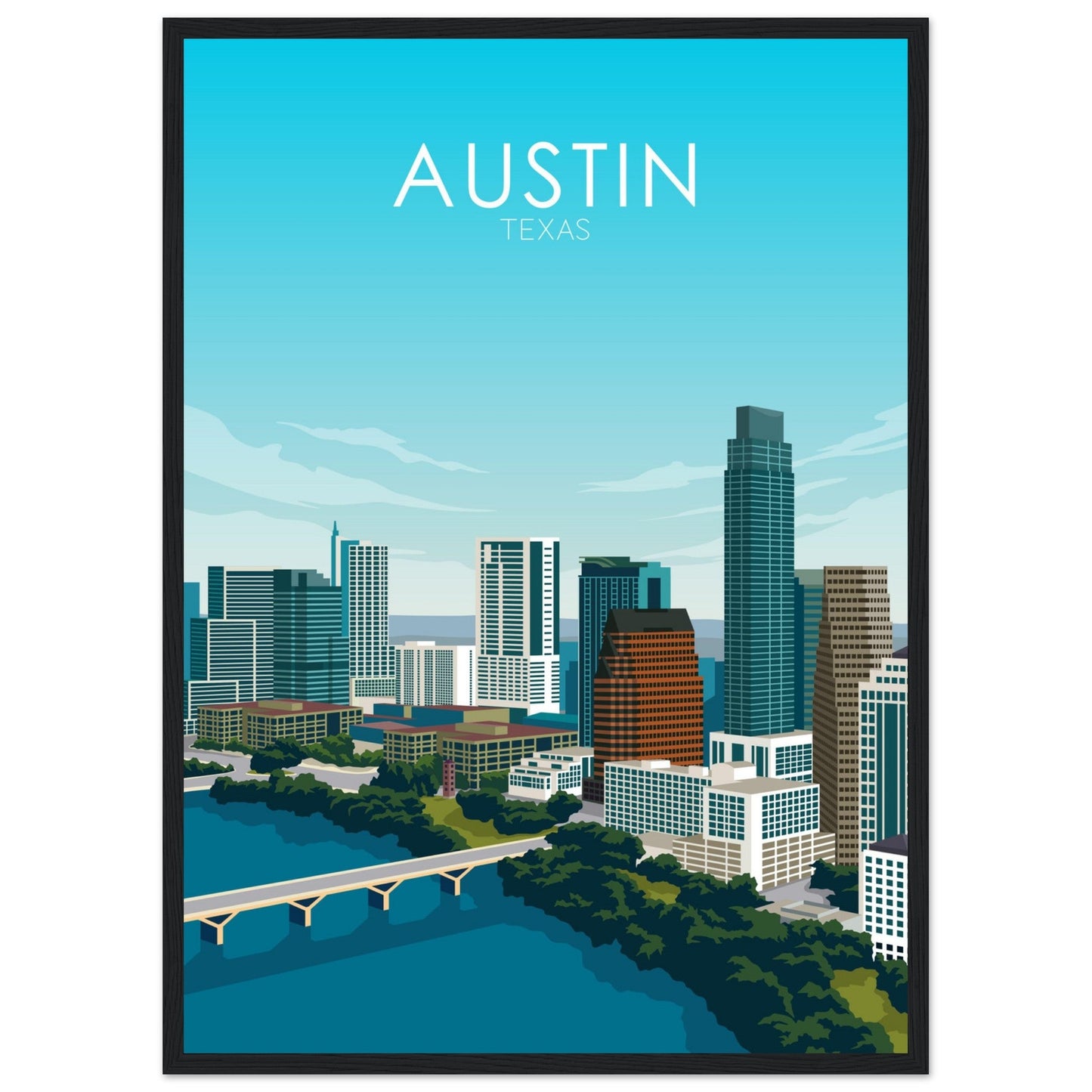 Austin Poster | Austin Wall Art | Austin Daytime Print