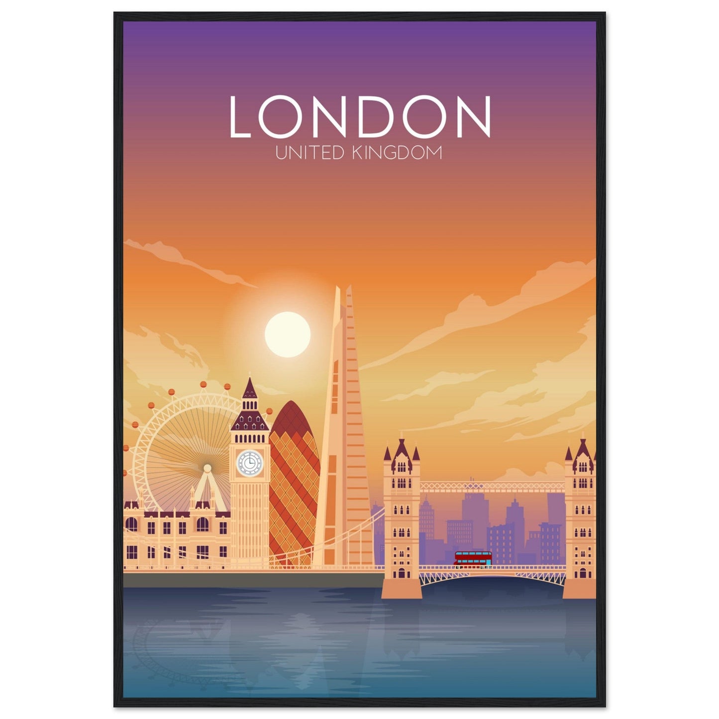 London Poster | London Wall Art | London Sunset Print