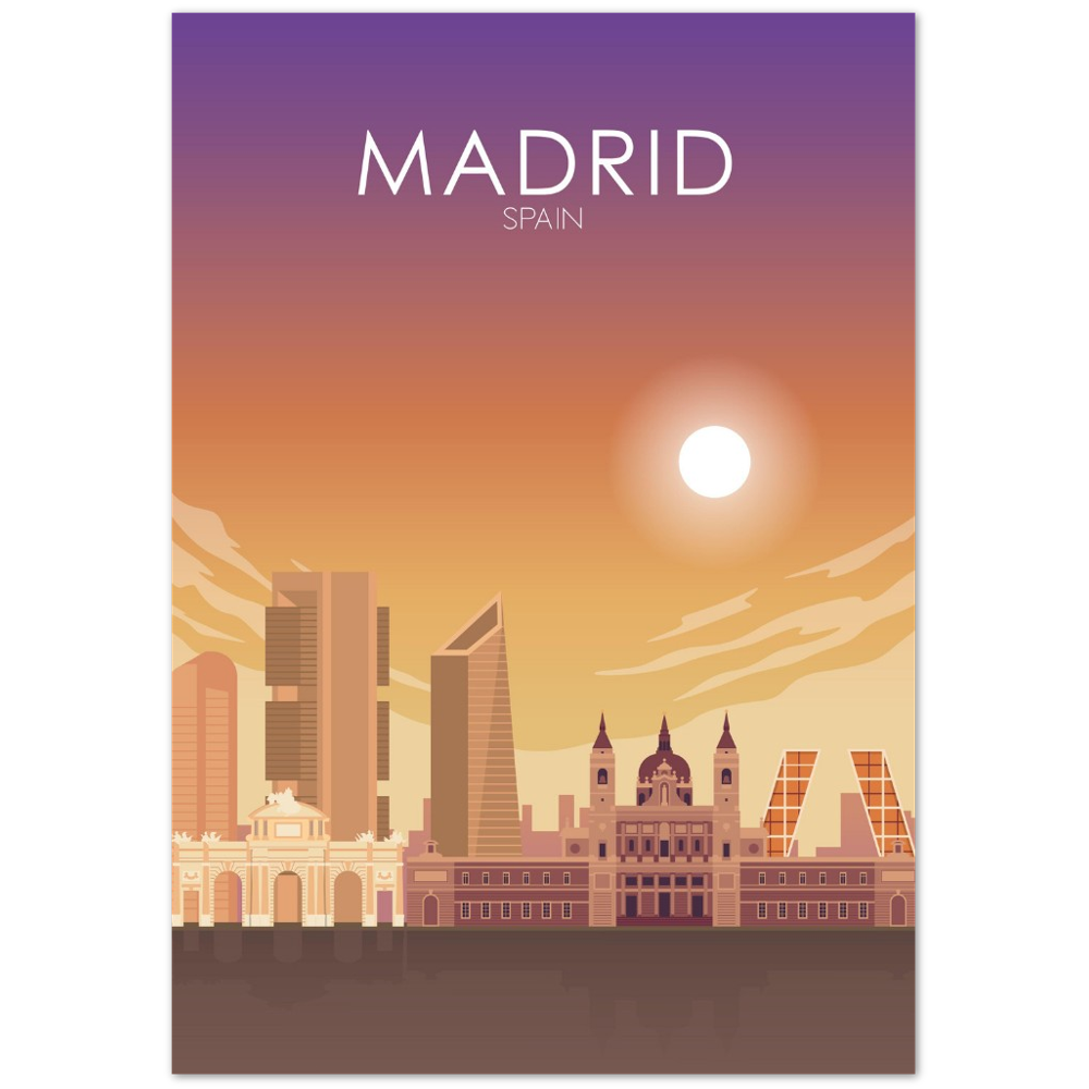 Madrid Poster | Madrid Wall Art | Madrid Sunset Print