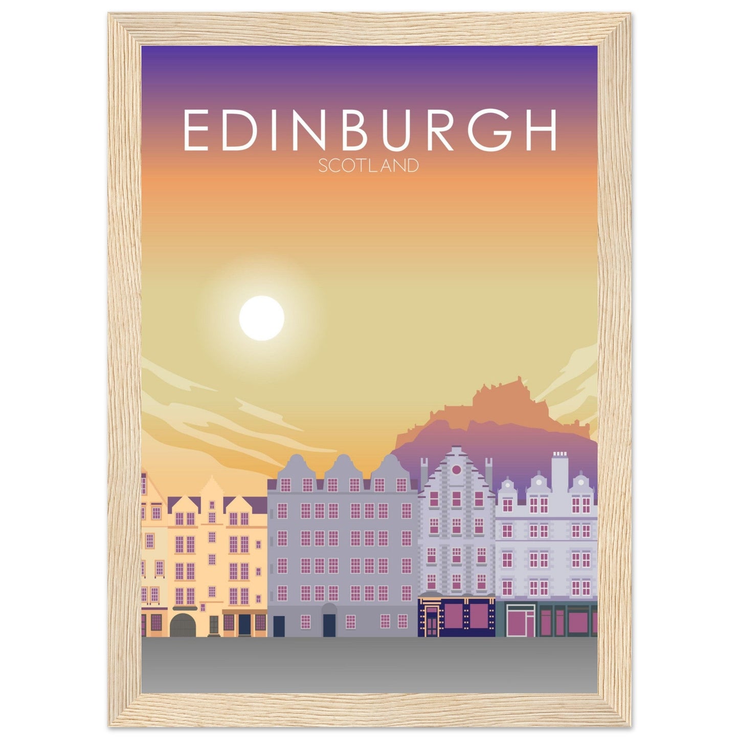 Edinburgh Poster | Edinburgh Wall Art | Edinburgh Sunset Print
