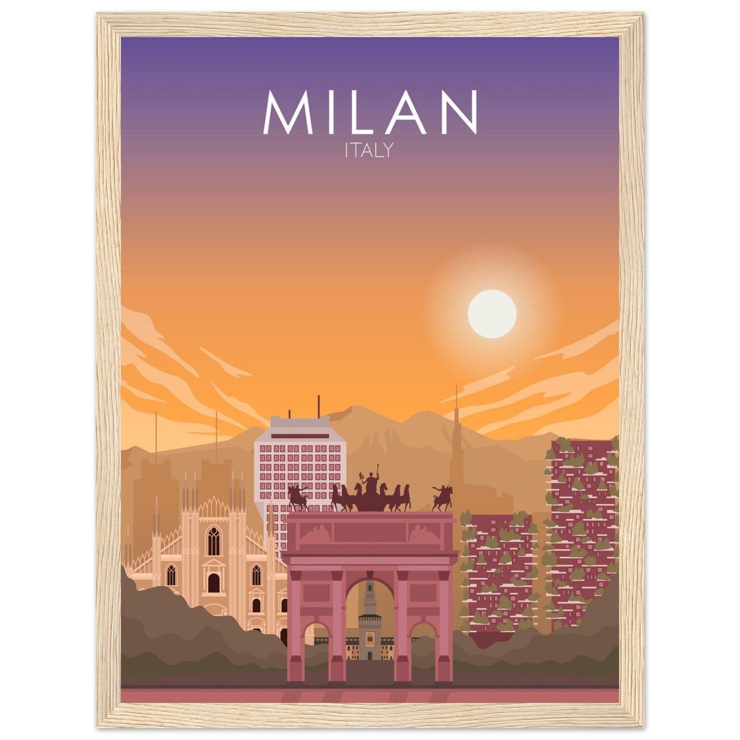 Milan Poster | Milan Wall Art | Milan Sunset Print