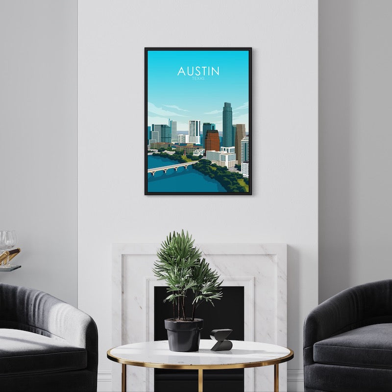 Austin Poster | Austin Wall Art | Austin Daytime Print