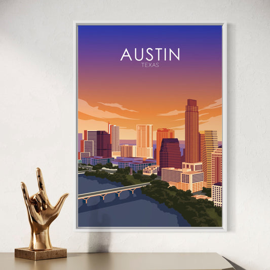 Austin Poster | Austin Wall Art | Austin Sunset Print