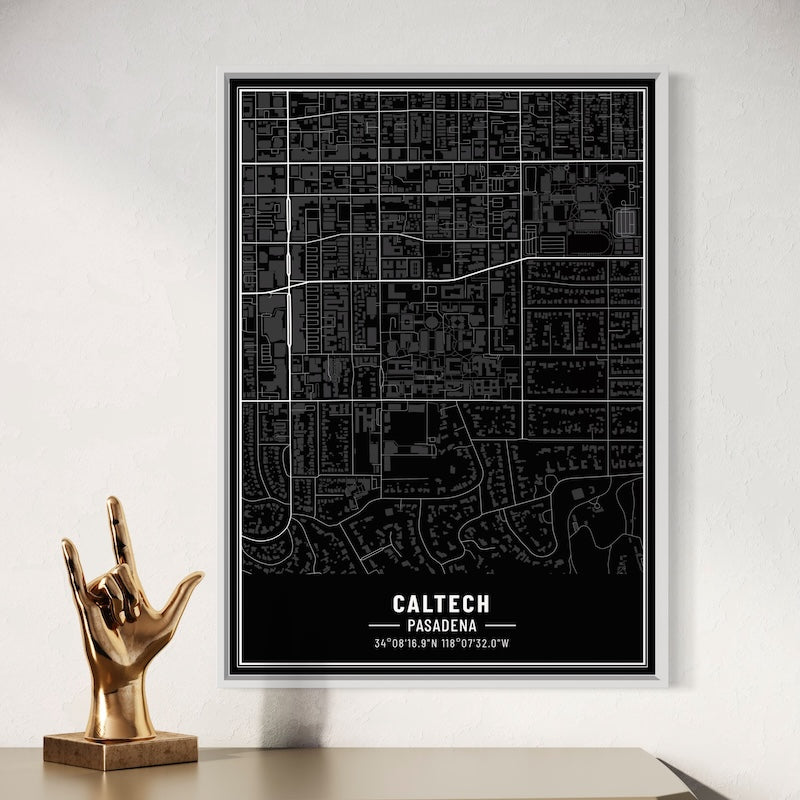 Caltech Map Poster | Caltech Map Wall Art | Caltech Map Print