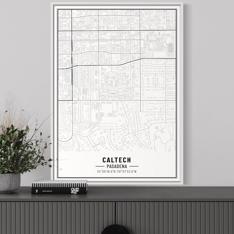 Caltech Map Poster | Caltech Map Wall Art | Caltech Map Print