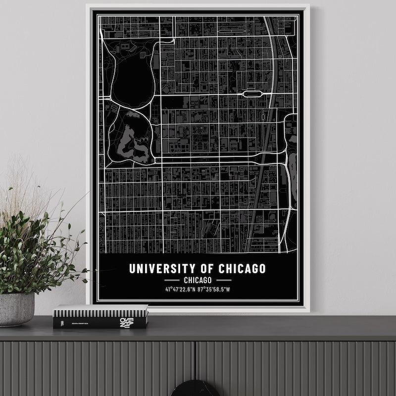 University of Chicago Map Poster | University of Chicago Map Wall Art | University of Chicago Map Print