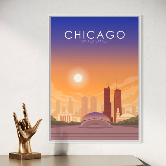 Chicago Poster | Chicago Wall Art | Chicago Sunset Print