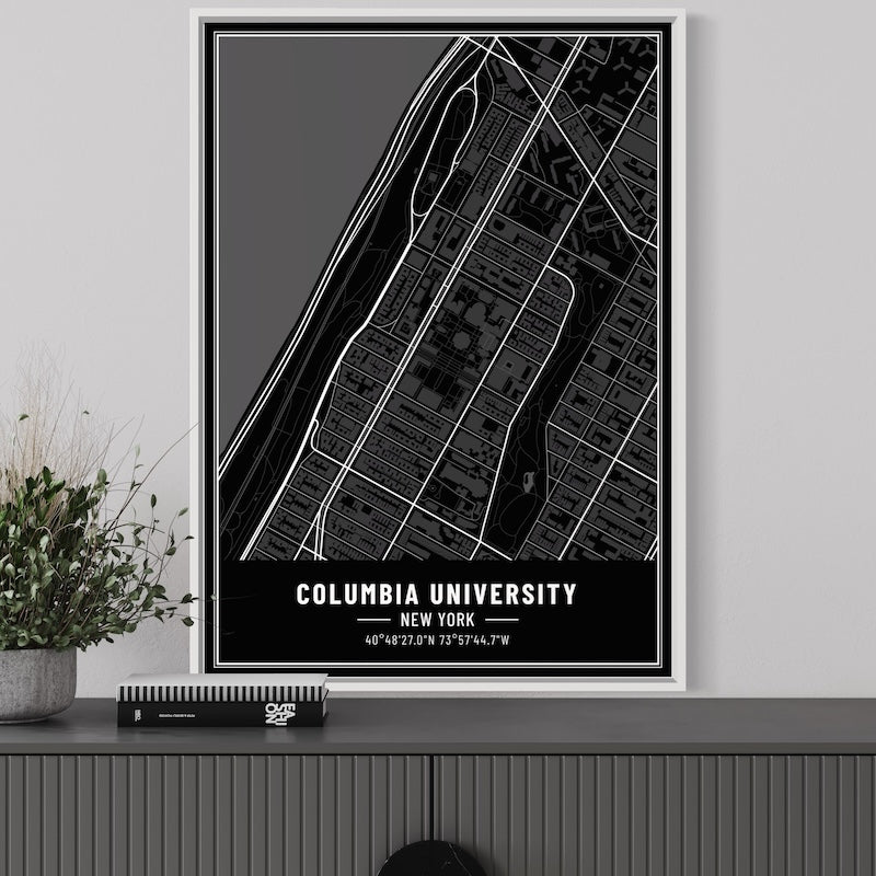 Columbia University Map Poster | Columbia University Map Wall Art | Columbia University Map Print