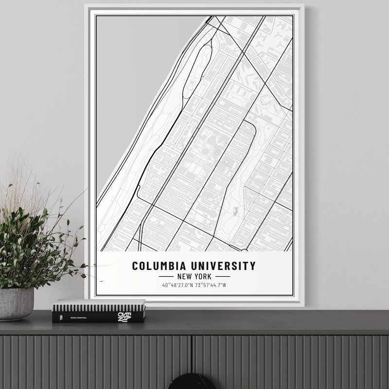 Columbia University Map Poster | Columbia University Map Wall Art | Columbia University Map Print