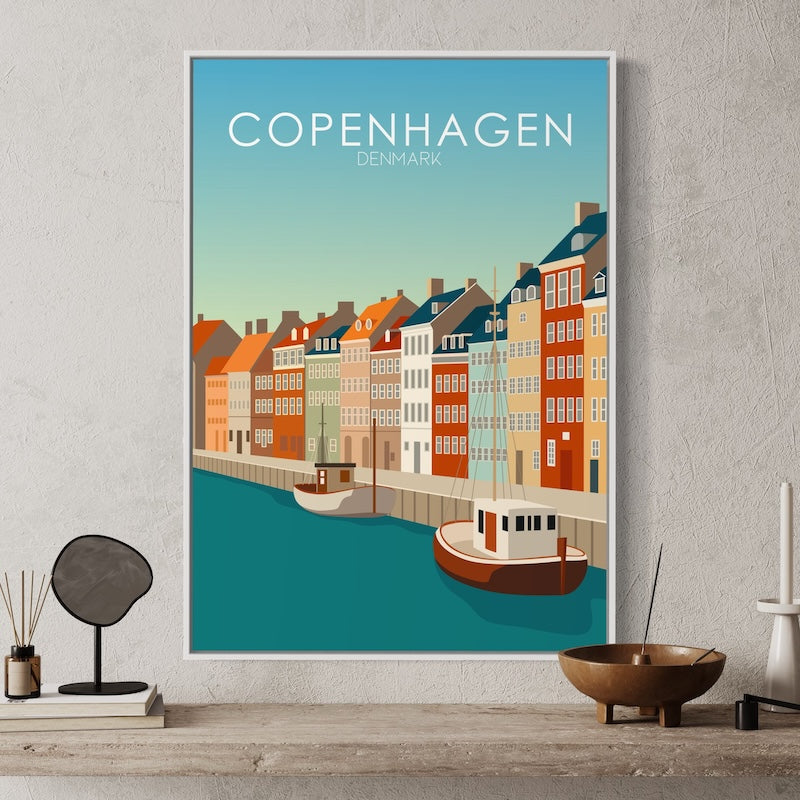 Copenhagen Daytime Poster | Copenhagen Print | Copenhagen Wall Art
