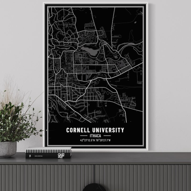 Cornell University Map Poster | Cornell University Map Wall Art | Cornell University Map Print