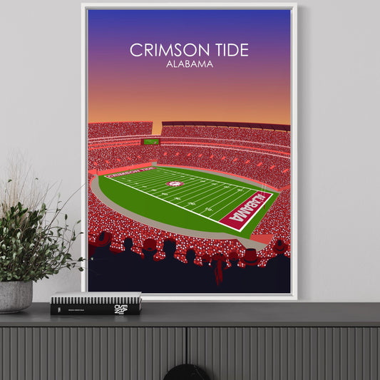 Crimson Tide | Bryant Denny Poster | University of Alabama College Football Stadium Print