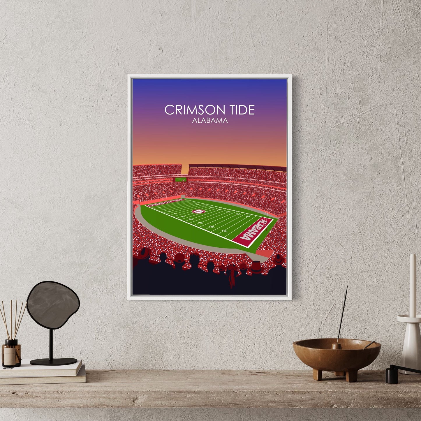 Crimson Tide | Bryant Denny Poster | University of Alabama College Football Stadium Print