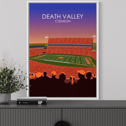 Clemson Tigers Stadium Poster | Frank Howard Field at Clemson Memorial Stadium 'Death Valley' Print