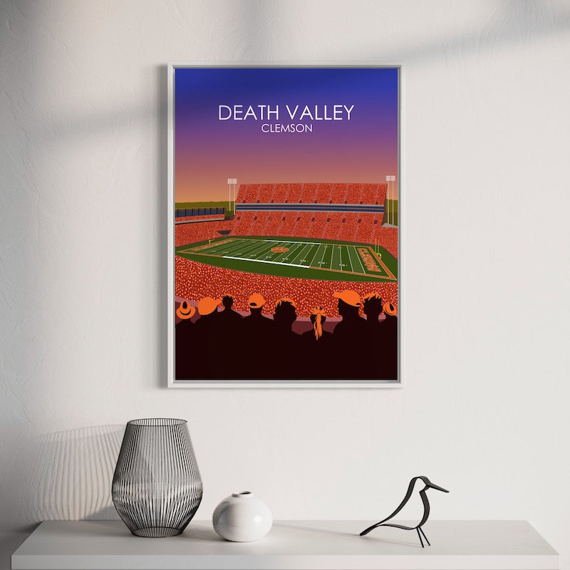 Clemson Tigers Stadium Poster | Frank Howard Field at Clemson Memorial Stadium 'Death Valley' Print