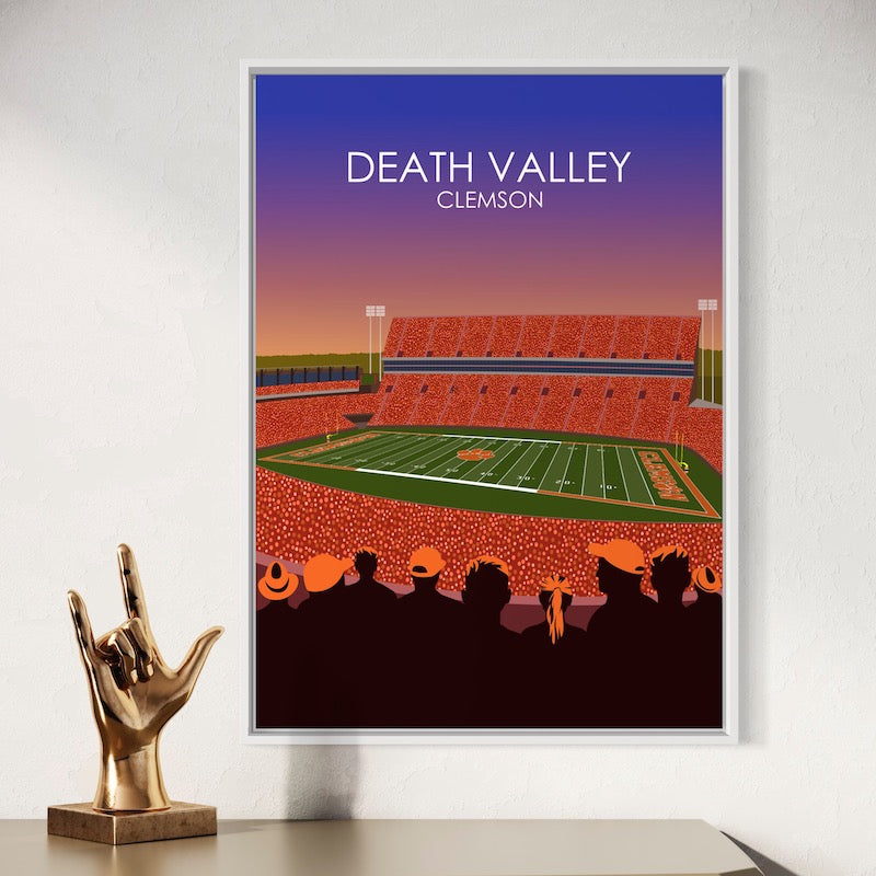 Clemson Tigers Stadium Poster | Frank Howard Field at Clemson Memorial Stadium 'Death Valley' Print