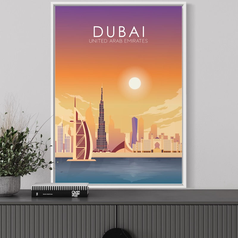 Dubai Poster | Dubai Wall Art | Dubai Sunset Print