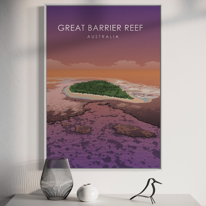 Great Barrier Reef Poster | Great Barrier Reef Print | Great Barrier Reef Sunset Wall Art
