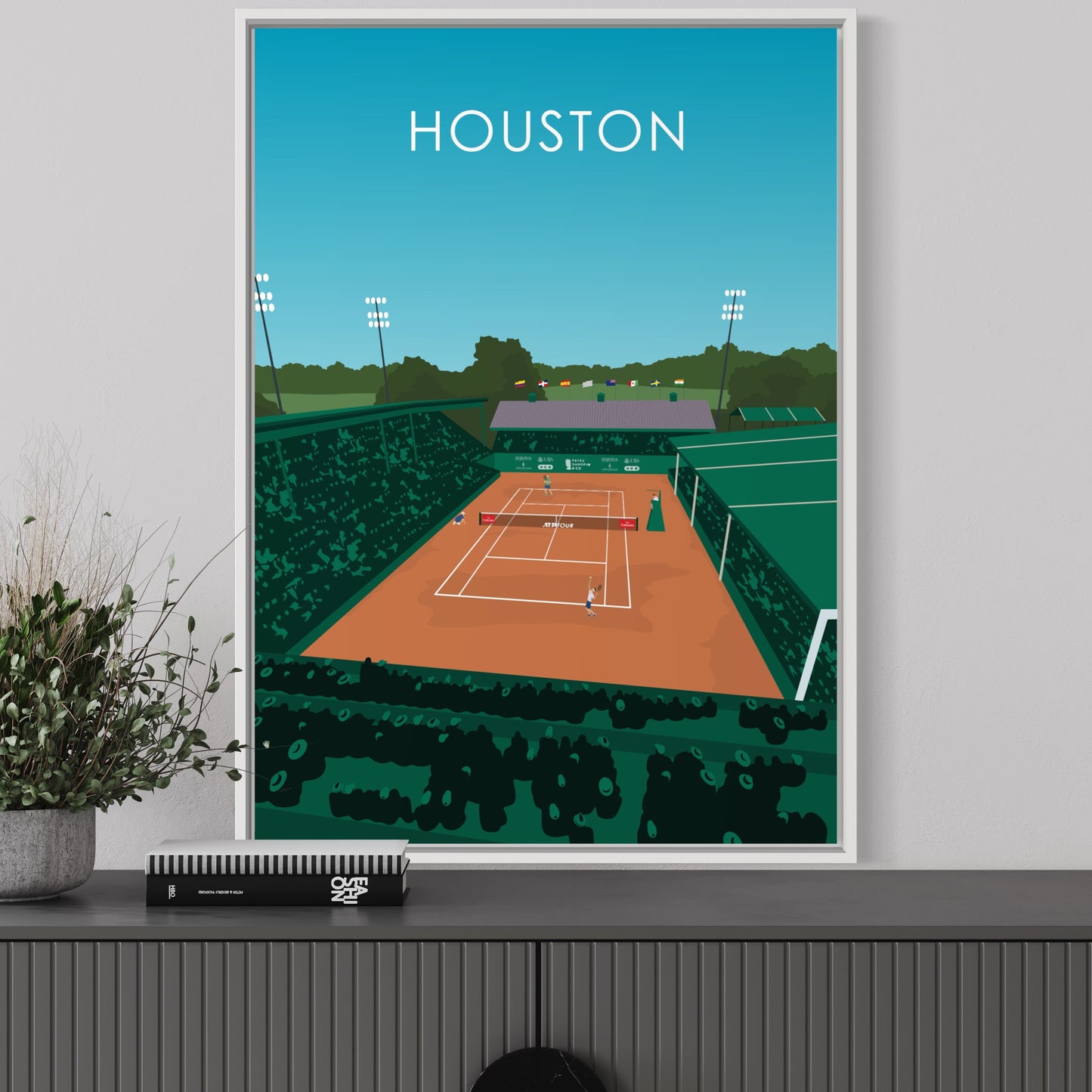 Houston ATP Tennis Stadium Poster