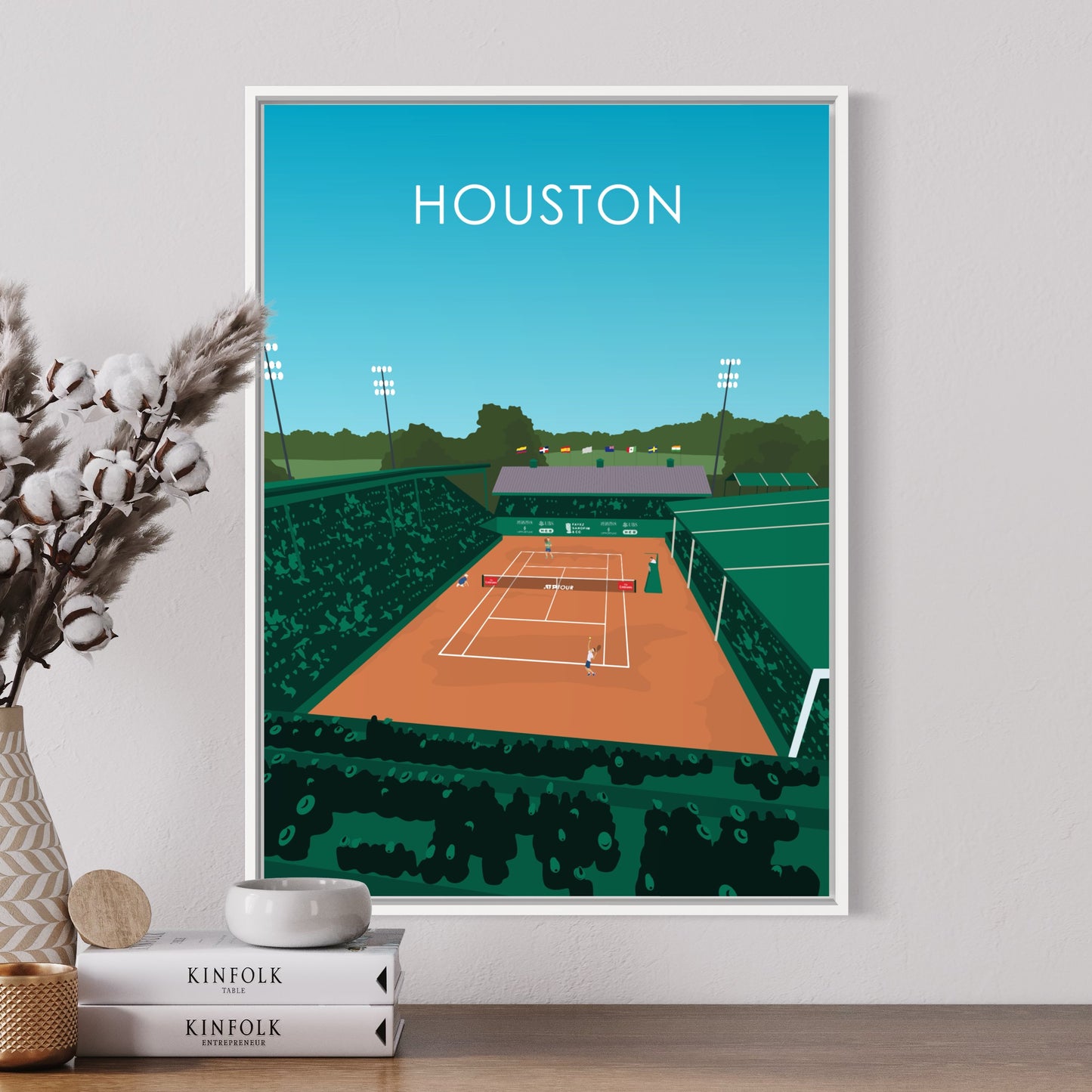 Houston ATP Tennis Stadium Poster