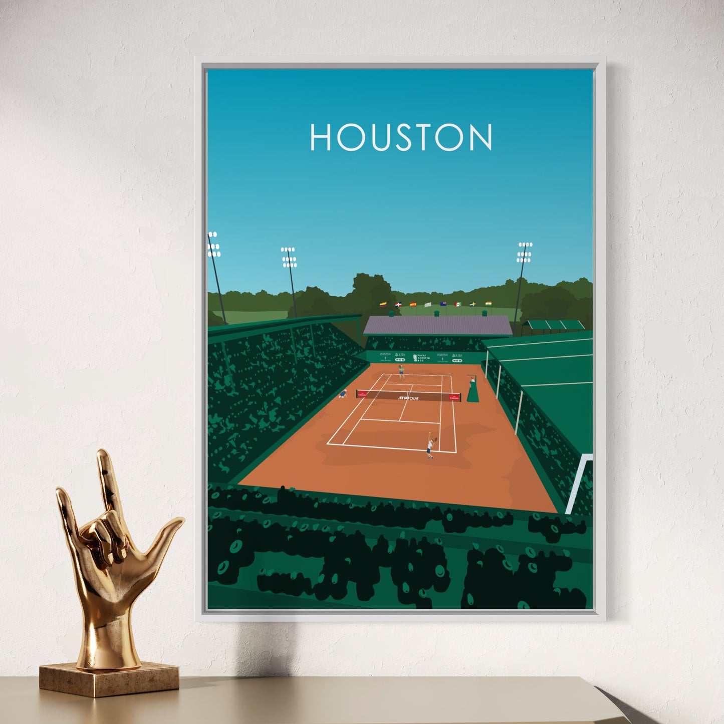 Houston ATP Tennis Stadium Poster