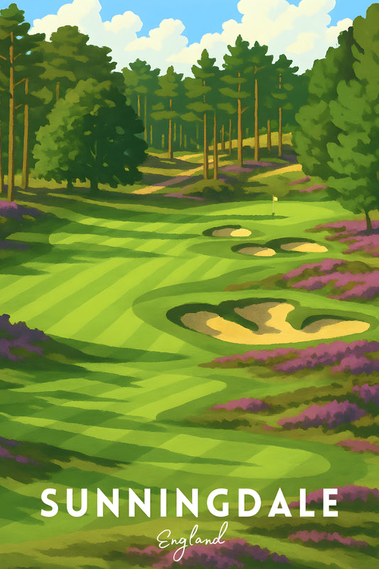 Sunningdale Golf Poster | Sunningdale Golf Print | Sunningdale Golf Gift | Golf Course Prints | Gift for Golfer