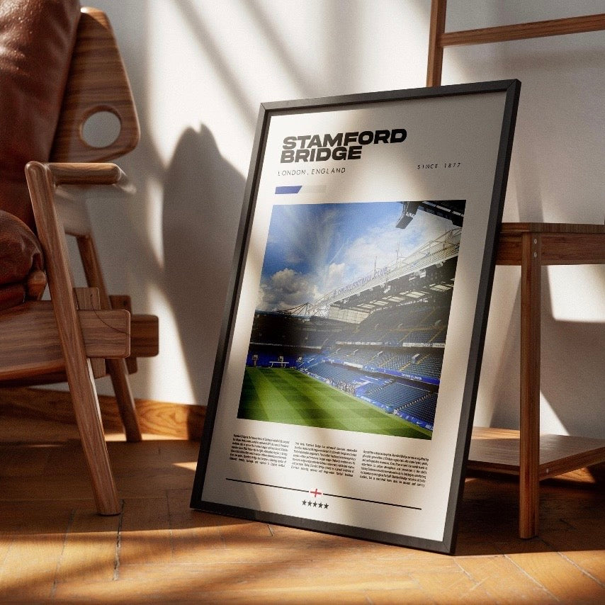 Stamford Bridge Stadium Print | Chelsea FC Poster | Football Wall Art Gift for Chelsea Fans