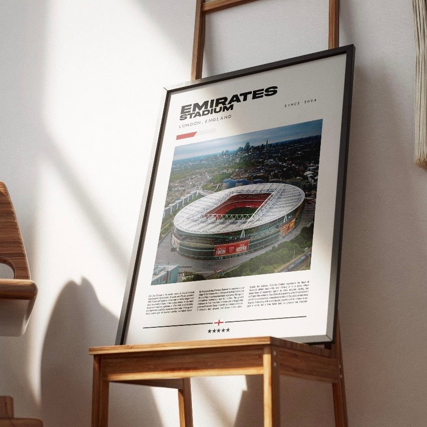 Emirates Stadium Print | Arsenal FC Poster | Football Wall Art Gift for Arsenal Fans