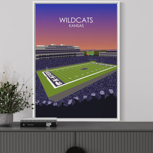 Bill Snyder Family Football Stadium Poster | University of Kansas State Wildcats College Football Stadium Print