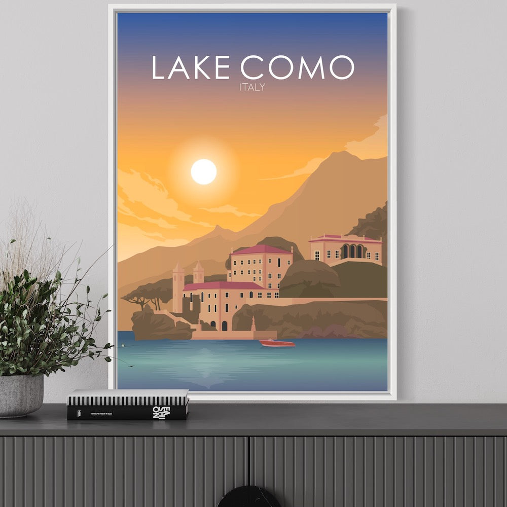 Lake Como Poster | Lake Como Wall Art | Lake Como Sunset Print